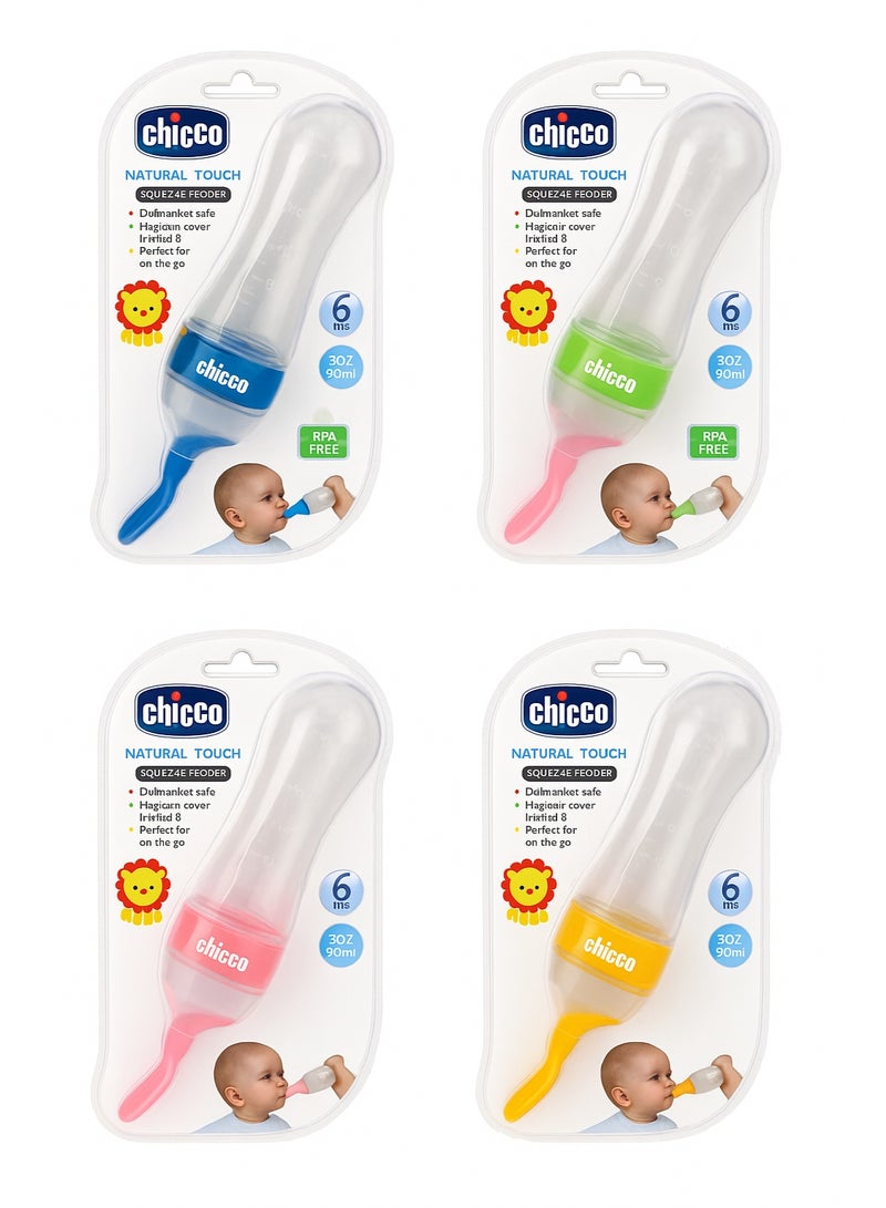 Chicco Silicone Baby Spoon Feeder Bottle – Squeeze Feeding Bottle for Purees & Cereal – BPA Free – 90ml – From 6 Months+ - Image 2