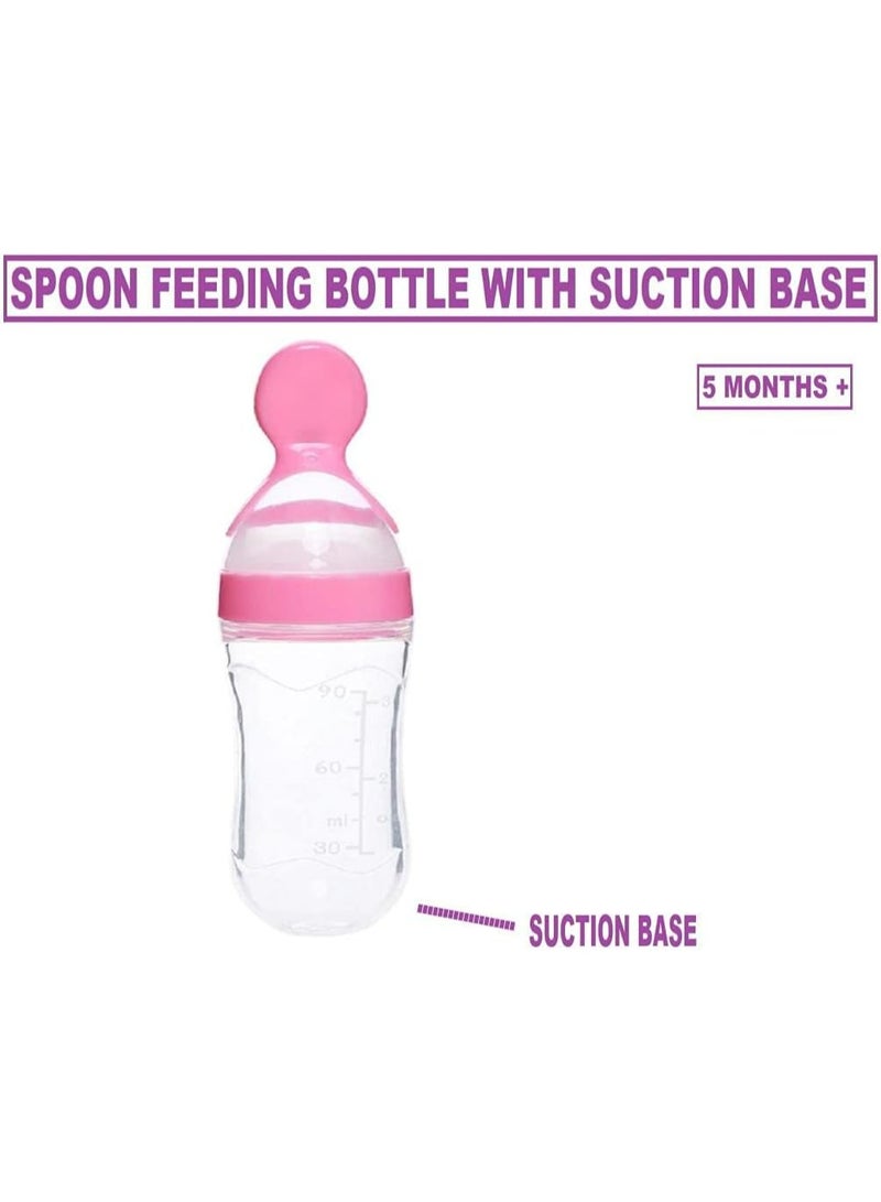 Chicco Silicone Baby Spoon Feeder Bottle – Squeeze Feeding Bottle for Purees & Cereal – BPA Free – 90ml – From 6 Months+ - Image 4