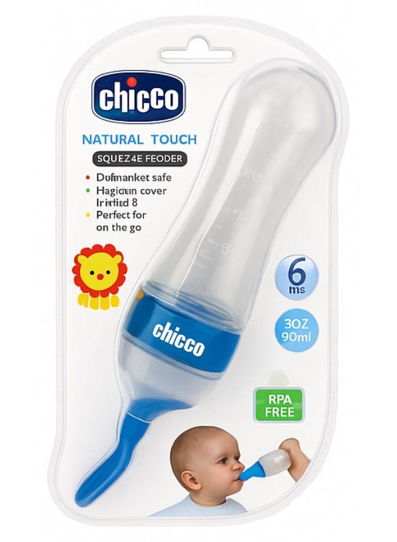 Chicco Silicone Baby Spoon Feeder Bottle – Squeeze Feeding Bottle for Purees & Cereal – BPA Free – 90ml – From 6 Months+ - Image 1