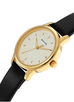 Sonata Women's Analog Round Shape Leather Wrist Watch 8178YL02 - 38 Mm  - Image 3