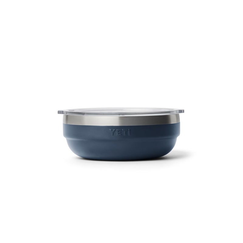 YETI Rambler Low Bowl, Vacuum Insulated, Stackable and Nestable Stainless Steel Bowl with Lid, 0.7 Quart, Navy - Image 3