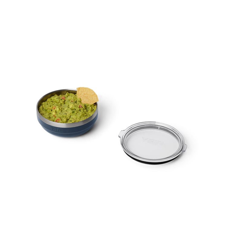 YETI Rambler Low Bowl, Vacuum Insulated, Stackable and Nestable Stainless Steel Bowl with Lid, 0.7 Quart, Navy - Image 5