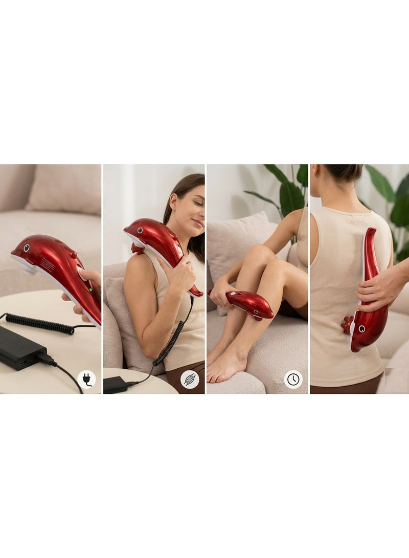 جهاز تدليك الجسم الكهربائي على شكل دولفين، اهتزاز قوي، للخصر والساقين، للاستخدام المنزلي - Image 4