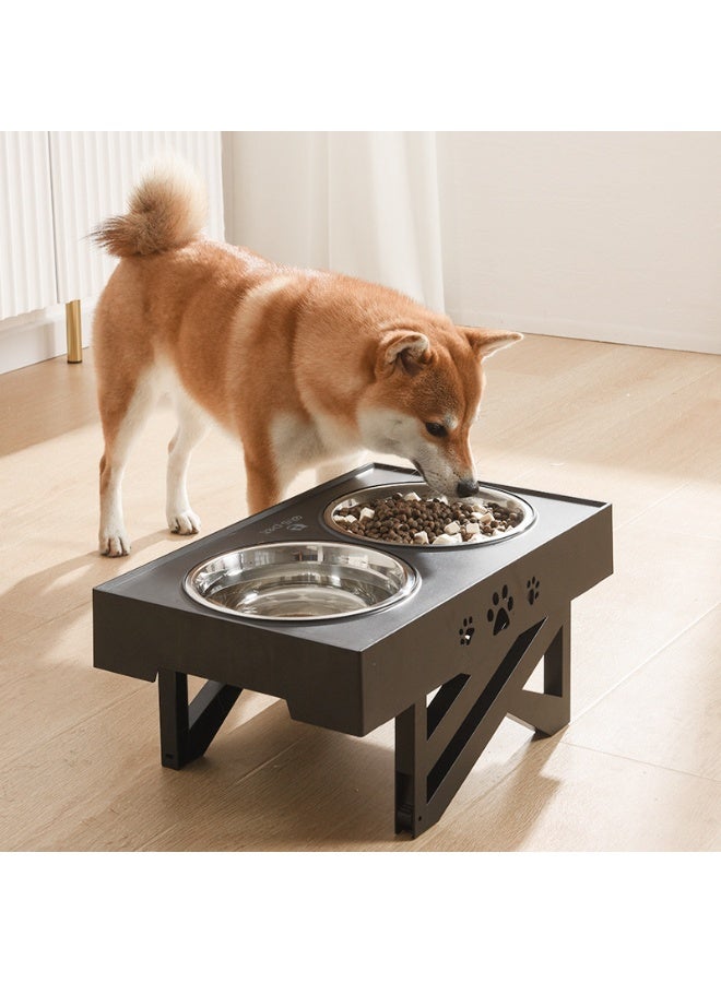 ILovhaprty 2-in-1 Elevated Slow Feeder Dog Bowls with No Spill Dog Water Bowl Pet Water and Food Bowl Elevated Adjustable Dog Bowl Stand with 2 Stainless Steel-Feed Bowls - Image 1