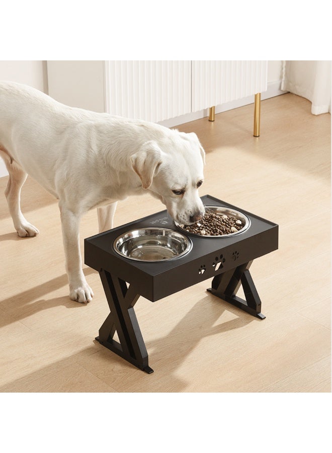ILovhaprty 2-in-1 Elevated Slow Feeder Dog Bowls with No Spill Dog Water Bowl Pet Water and Food Bowl Elevated Adjustable Dog Bowl Stand with 2 Stainless Steel-Feed Bowls - Image 5