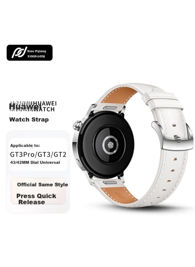 Tinker Xiao Pi Jiang Compatible Huawei Watch Strap Gt3 Pro/gt2/watch2 New Button Quick Release Strap Vivo Watch/honor/samsung/xiaomi Watch Genuine Leather Strap - Image 1