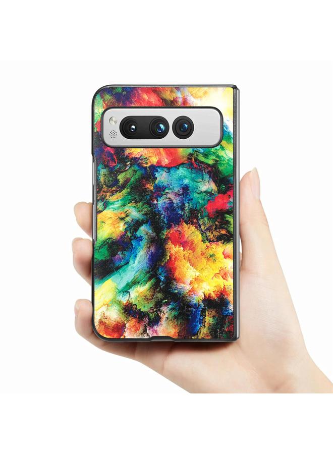 اس-توب جراب لهاتف Google Pixel Fold برسومات ملونة من الجلد وغطاء خلفي للهاتف - Image 3