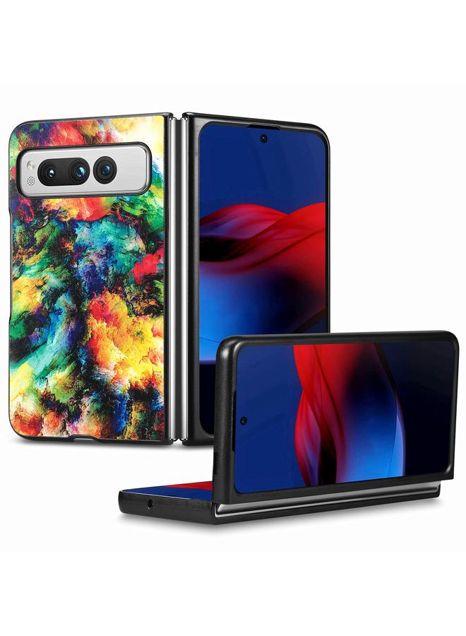 اس-توب جراب لهاتف Google Pixel Fold برسومات ملونة من الجلد وغطاء خلفي للهاتف - Image 1