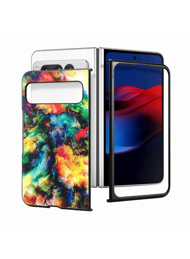 اس-توب جراب لهاتف Google Pixel Fold برسومات ملونة من الجلد وغطاء خلفي للهاتف - Image 4