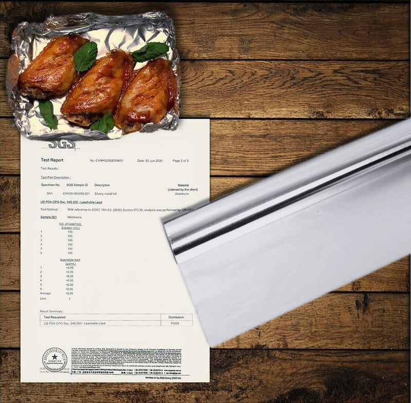 BBQMFG Heavy Duty Aluminum Foil, Food Grade Aluminum Foil Roll 12 Inches X 300 Feet - 300 Square Feet, 0.85mil Thickness - Image 2