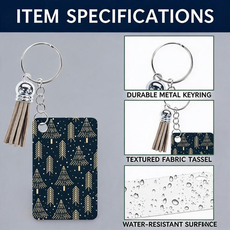 سلاسل مفاتيح بالتسامي 160 قطعة قابلة للطباعة على الوجهين - سلاسل مفاتيح فارغة بطبقة بيضاء لامعة مع شرابات زينة للحرفيين والشركات الصغيرة ومناسبات الحفلات - Image 4
