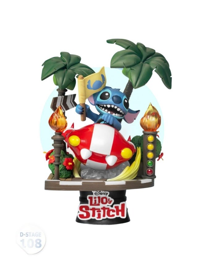 BEAST KINGDOM D-Stage Disney Lilo & Stitch Stitch Racing Car D-Stage 108 Diorama Toy (14.6 Cm) - Image 1