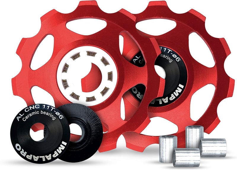 IMPALAPRO Bike Set of 2 Ceramic Jockey Wheels 11t - Derailleur Pulley - Shimano Jockey Wheels 11 Speed - Sram Pulley - Image 1