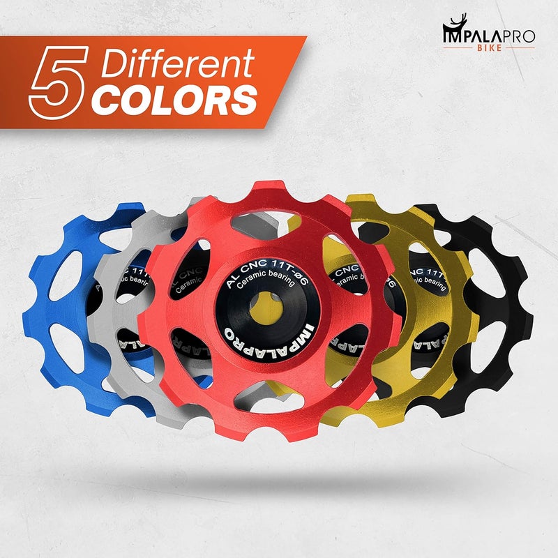 IMPALAPRO Bike Set of 2 Ceramic Jockey Wheels 11t - Derailleur Pulley - Shimano Jockey Wheels 11 Speed - Sram Pulley - Image 2