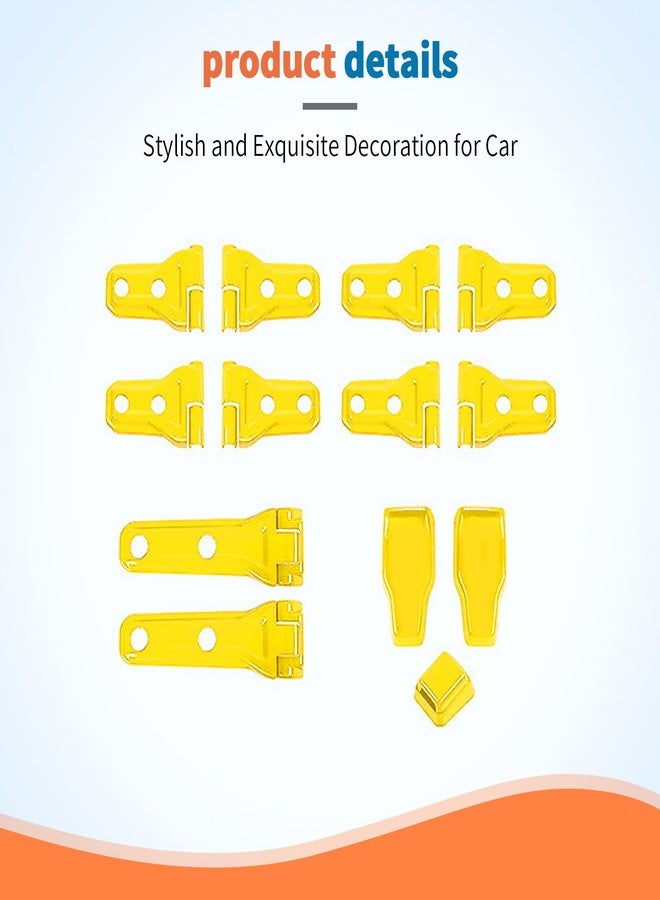 JeCar 13pcs Full Set Yellow Door Hinge Covers Trim Kit for 2018-2024 2025 Up Jeep Wrangler JL 4 Door - Image 5