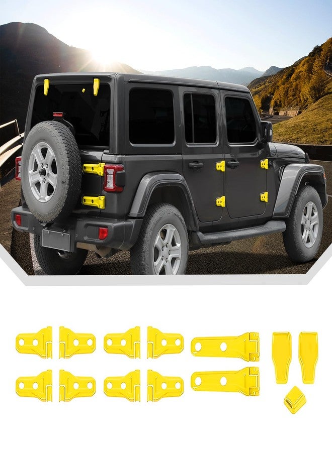 JeCar 13pcs Full Set Yellow Door Hinge Covers Trim Kit for 2018-2024 2025 Up Jeep Wrangler JL 4 Door - Image 1
