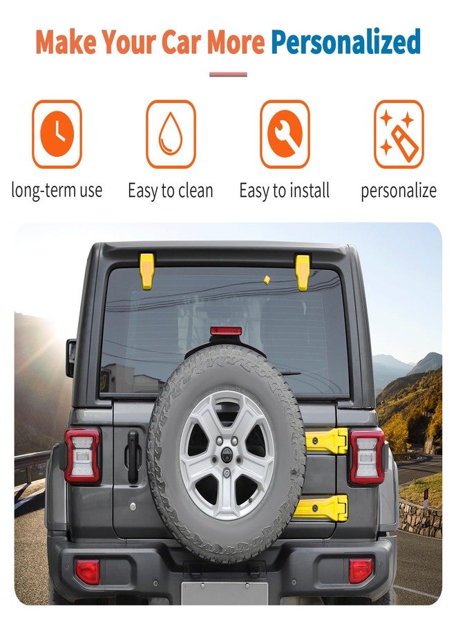 JeCar 13pcs Full Set Yellow Door Hinge Covers Trim Kit for 2018-2024 2025 Up Jeep Wrangler JL 4 Door - Image 4