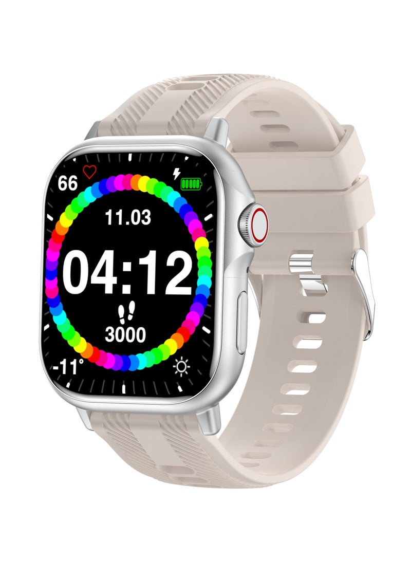 HW B05 smartwatch, AMOLED always displays Bluetooth call waterproof fitness watch, compatible with Android and iOS white  - Image 1