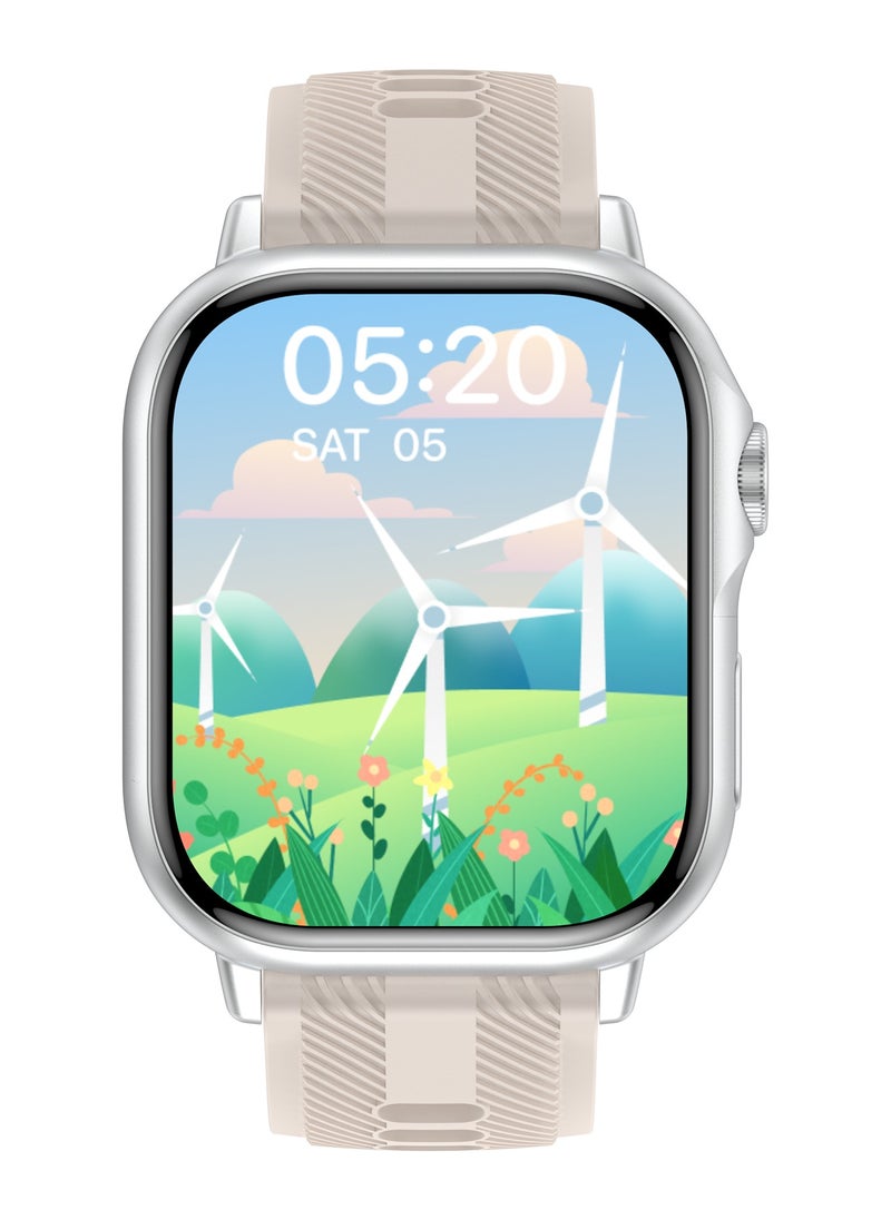 HW B05 smartwatch, AMOLED always displays Bluetooth call waterproof fitness watch, compatible with Android and iOS white  - Image 2