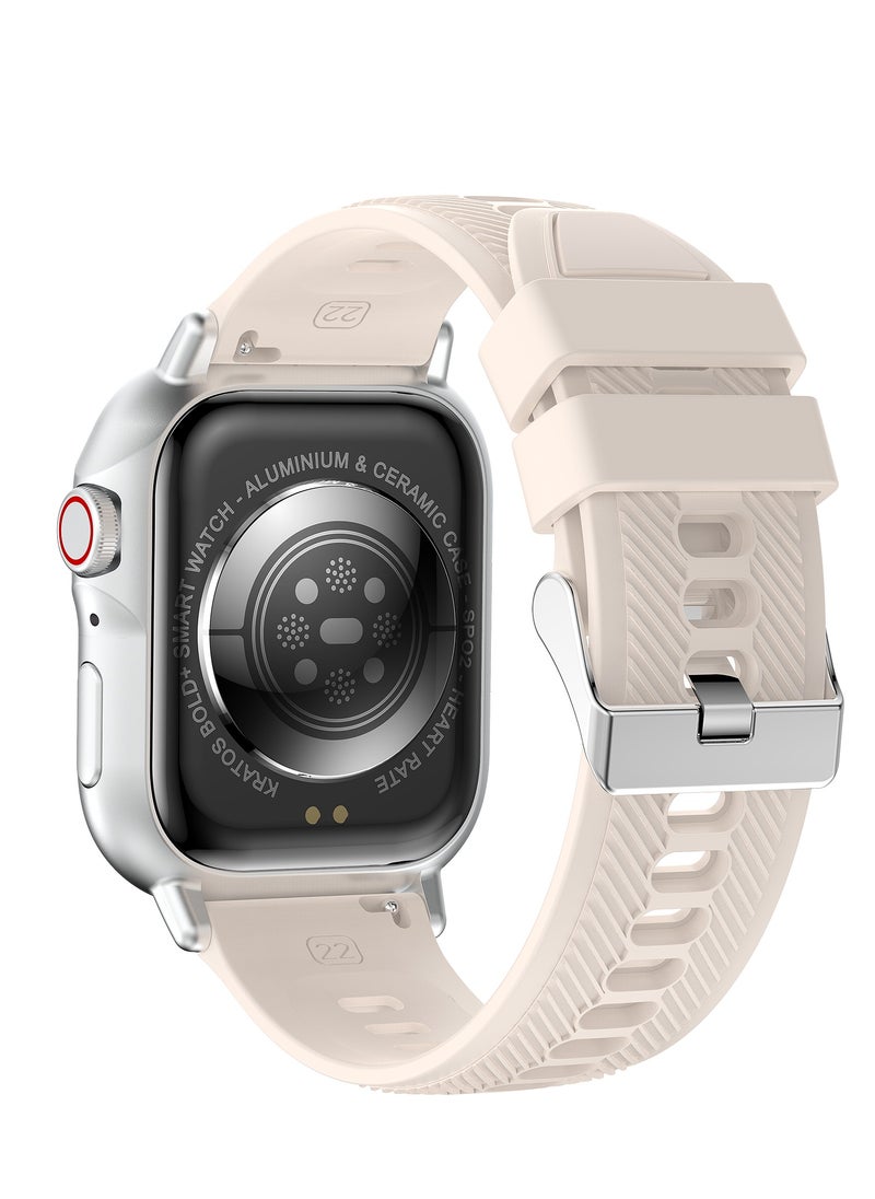 HW B05 smartwatch, AMOLED always displays Bluetooth call waterproof fitness watch, compatible with Android and iOS white  - Image 4
