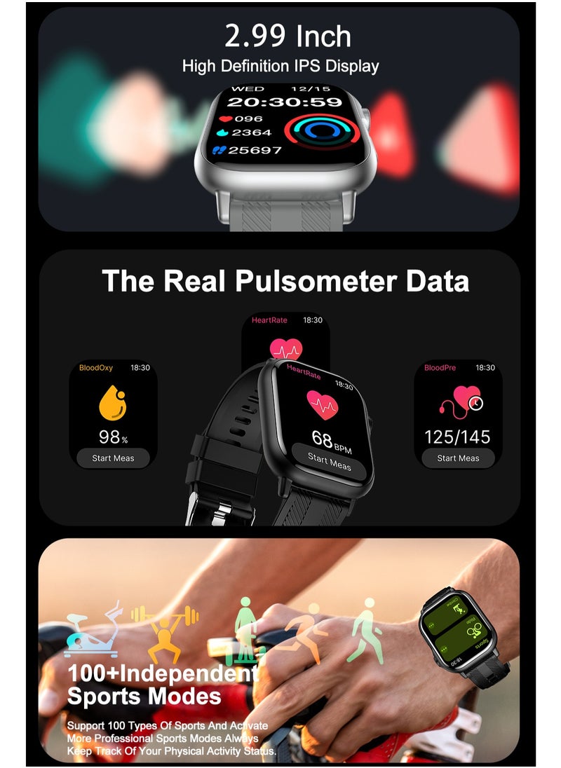 HW - B05 smartwatch, AMOLED always displays Bluetooth call waterproof fitness watch, compatible with Android and iOS white - Image 1
