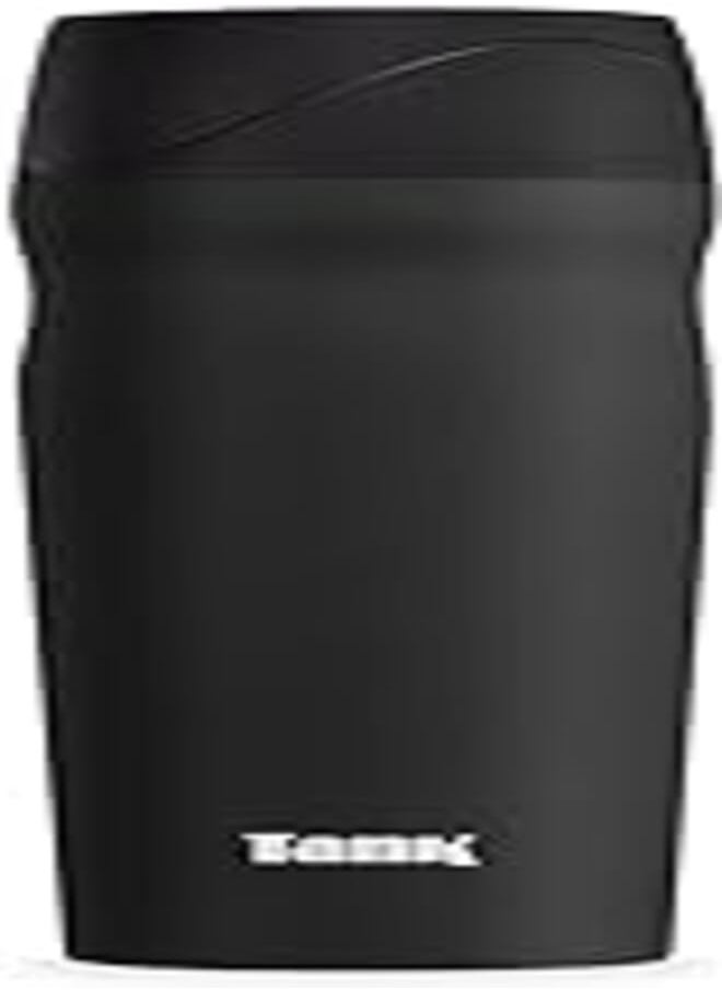 TANK Tank Stainless Steel Tumbler 450mL, 360° Push Button Lid, Up to 6HRs Hot, Black 