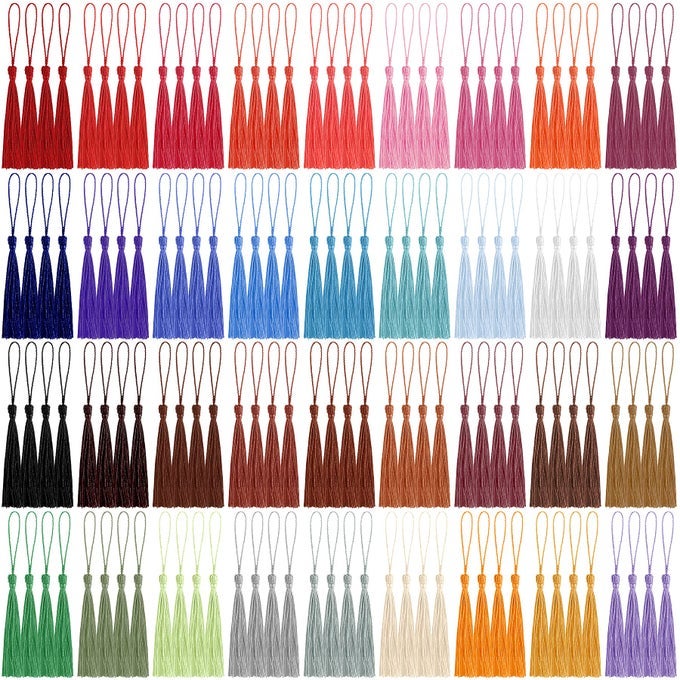 144 PCS BOOKMARK TASSELS FOR CRAFTS KEYCHAIN GRADUATION MINI TASSELS FOR BOOKMARKS KEY CHAINS GRADUATION