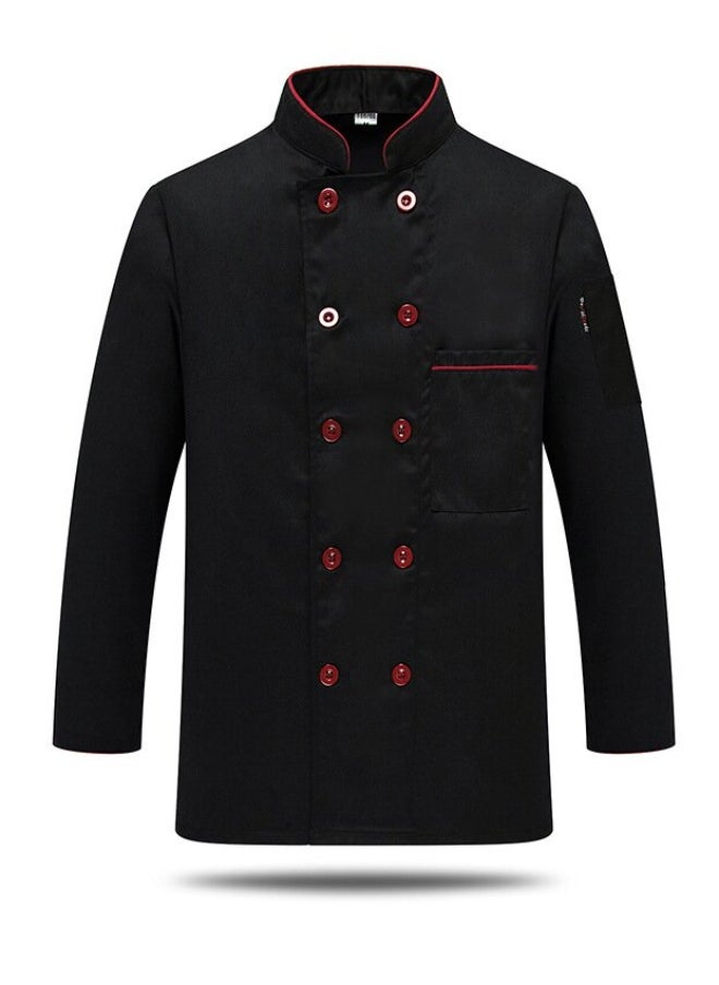 NIBEMINENT - Chef Jacket Western Restaurant Chef Uniform Double Breasted Bakery Cafe Cooking Clothes Hotel Staff Wear - Image 1
