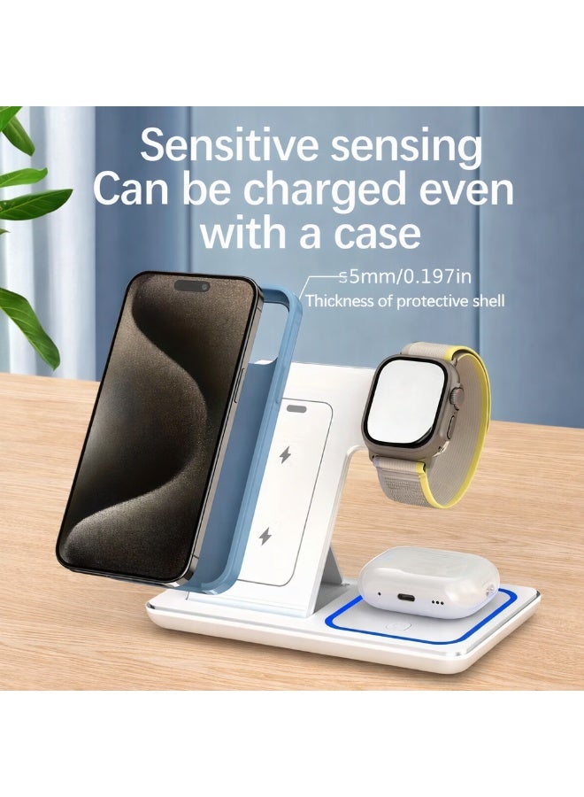 TaimAs 3-in-1 Foldable Wireless Charging Stand – Fast Charging Dock for iPhone, Apple Watch & AirPods - Image 3