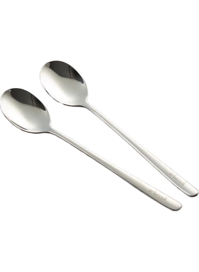 Onlycook Antibacterial Stainless Steel Spoon, Long Handle Soup Spoon, 316L Food Grade, Household Eating Spoon, Small Soup Spoon, Tablespoon, 2-Piece Set - Image 1