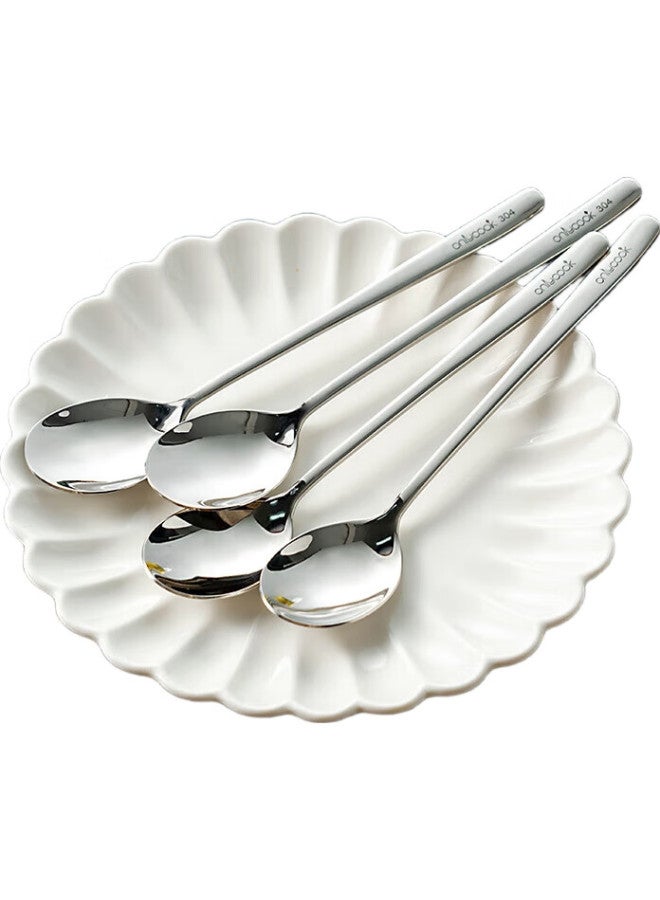 Onlycook Antibacterial Stainless Steel Spoon, Long Handle Soup Spoon, 316L Food Grade, Household Eating Spoon, Small Soup Spoon, Tablespoon, 2-Piece Set - Image 3