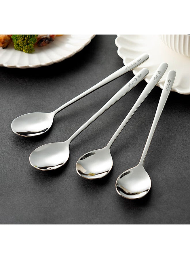 Onlycook Antibacterial Stainless Steel Spoon, Long Handle Soup Spoon, 316l Food Grade, Household Eating Spoon, Small Soup Spoon, Tablespoon, 2-piece Set - Image 3