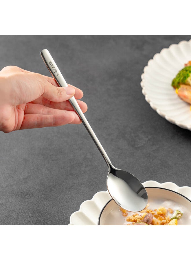 Onlycook Antibacterial Stainless Steel Spoon, Long Handle Soup Spoon, 316l Food Grade, Household Eating Spoon, Small Soup Spoon, Tablespoon, 2-piece Set - Image 5