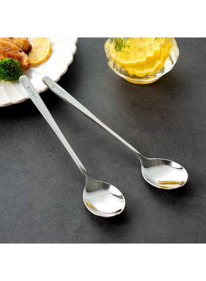 Onlycook Antibacterial Stainless Steel Spoon, Long Handle Soup Spoon, 316l Food Grade, Household Eating Spoon, Small Soup Spoon, Tablespoon, 2-piece Set - Image 1