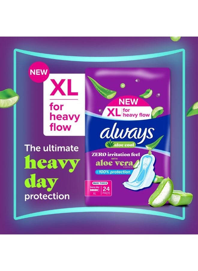 Always - Maxi Thick XL Sanitary Pads With Wings Aloe Infused 24 Pcs - Image 1