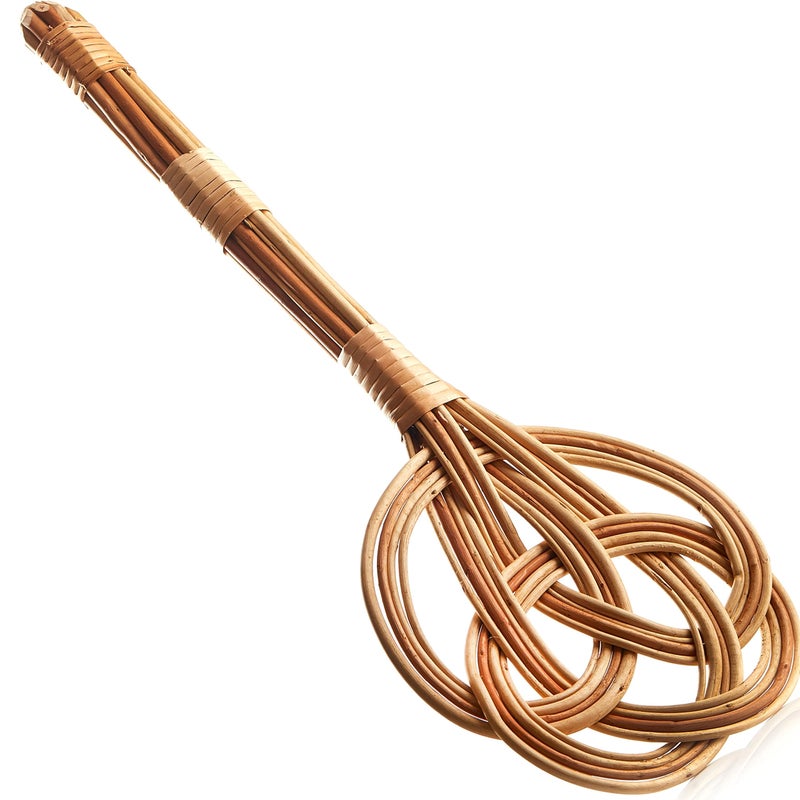 NOVECRAFTO Carpet and Rug Beater Rattan Carpet Beater Manual Rug Beater Rattan Paddle Durable Handmade Dust Beater Must Have for Pet Owners 