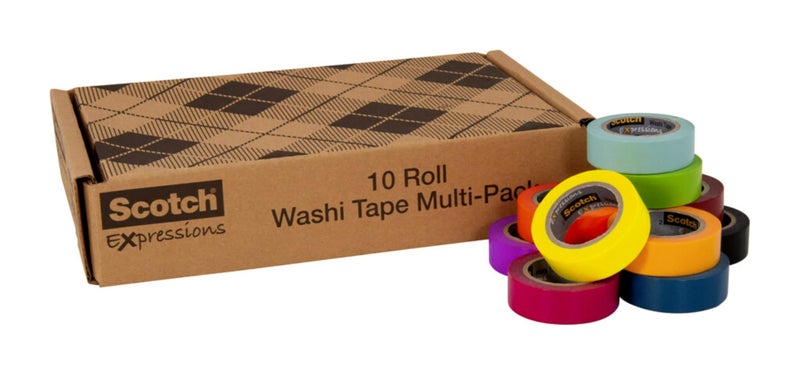 Scotch Washi Tape, 10 Rolls, Great for Use in Bullet Journal, School Supplies, Craft Supplies, and Teacher Appreciation Gifts (C317-10-SIOC) - Image 4