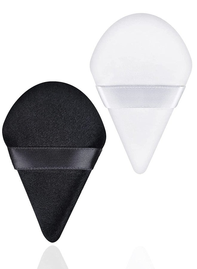 Fariox Triangle Powder Puffs, Soft Pure Face Makeup Sponge Powder Puffs, Loose Cosmetic Foundation Powder, Wet Dry Beauty Powder Puff for Loose Body Powder Setting Sponge Puffs (2 PCS) - Image 1