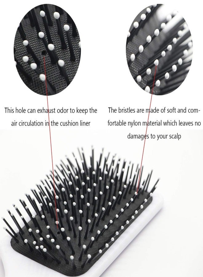 هانيا فرشاة شعر هانيا، فرشاة شعر يونيكورن وردية اللون بشعيرات نايلون ذات رؤوس كروية ووسادة هوائية مضادة للكهرباء الساكنة ومنع التجعد، مناسبة للنساء والفتيات ذوات الشعر الكثيف المبلل والتالف والمجعد والطويل، لتدليك الشعر ومنحه كثافة، وفرشاة فك التشابك - Image 3