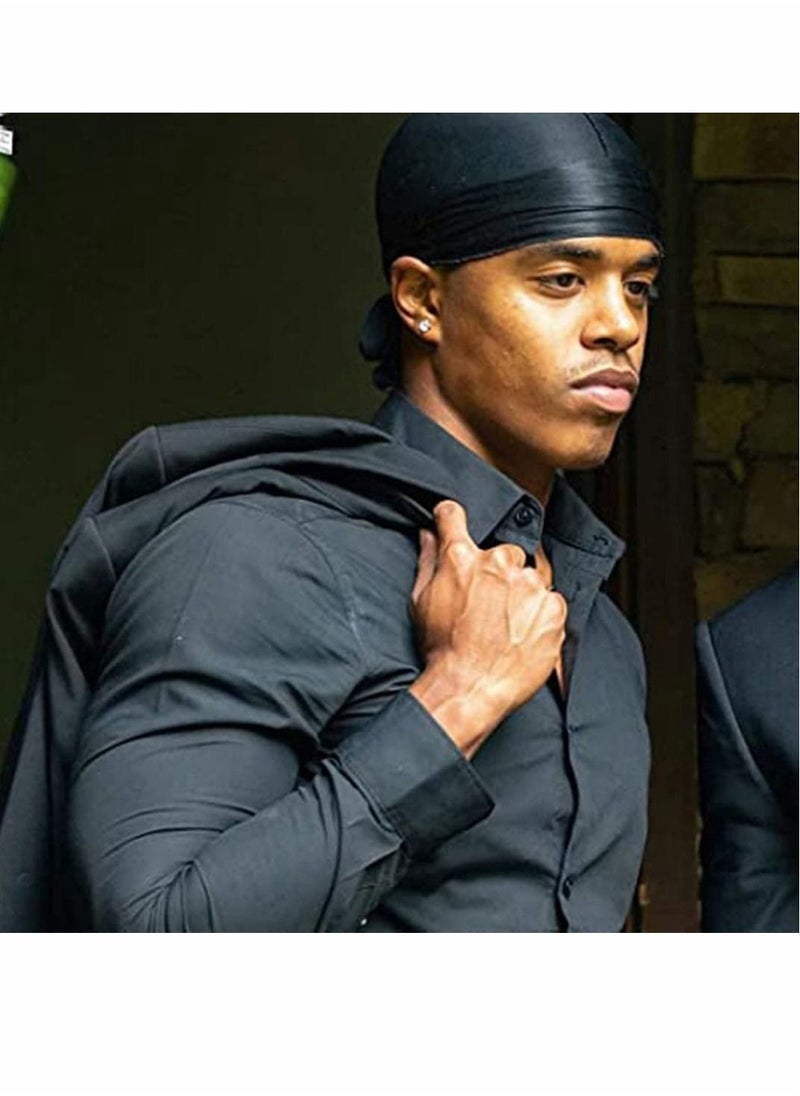 SYOSI - 8 Pack Silk for Durag for Men and Women Satin Silky Long Tail Headwrap for Durag Breathable Turban Hat, Stocking Cap Satin Sliky Long Wide Straps for Durag Pirate Hat - Image 1