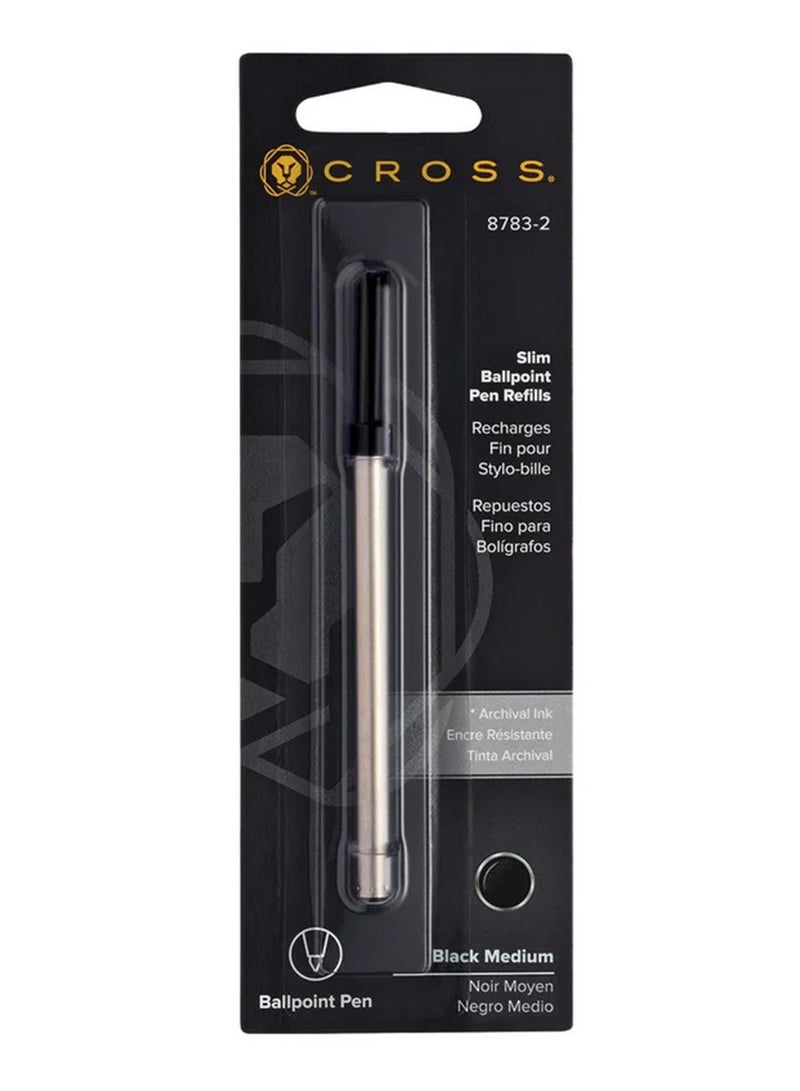 Cross 1-Piece Slim Ballpoint Pen Refill Medium Tip Black Ink  - Image 1