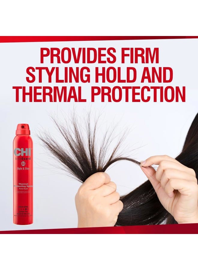 CHI 44 سبراي حماية من الحديد ستايل آند ستاي فيرم هولد، واقي حراري وسبراي للشعر لتثبيت طويل الأمد، خالي من الكبريتات والبارابين، 10 أونصة - Image 2