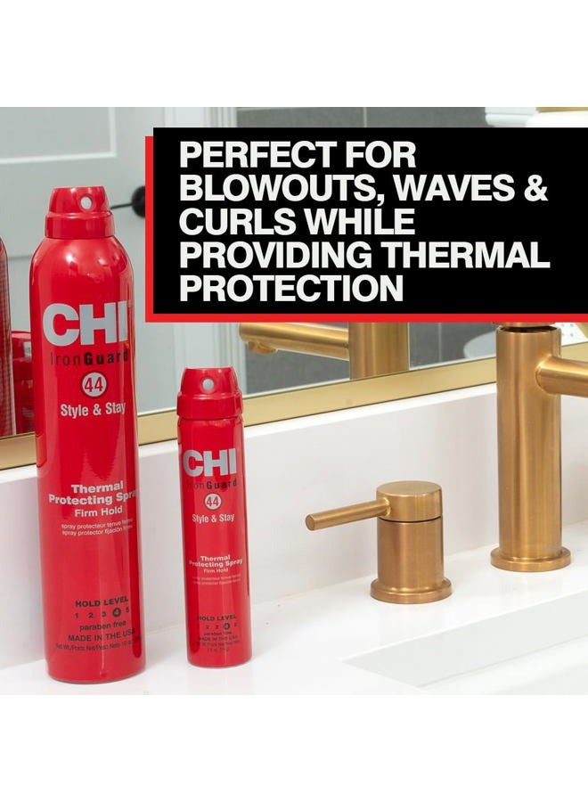 CHI 44 سبراي حماية من الحديد ستايل آند ستاي فيرم هولد، واقي حراري وسبراي للشعر لتثبيت طويل الأمد، خالي من الكبريتات والبارابين، 10 أونصة - Image 3