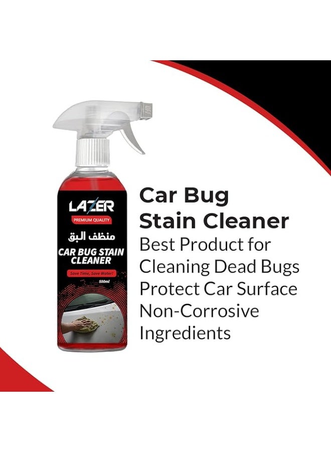 ليزر LAZER Car Bug Stain Cleaner Spray 500ml | Powerful Bug & Tar Remover for Cars | Fast Acting Exterior Cleaner | Removes Insect Residue, Dirt & Road Grime | Safe for Paint, Windshield & Car Bo - Image 4
