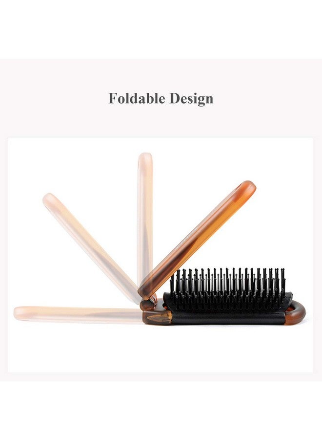 Ancable Ancable Folding Hair Brush with Mirror Compact Pocket Size for Travel Car Gym Bag Purse