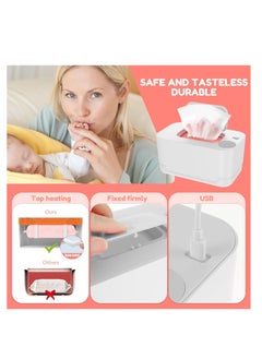 KASTWAVE Baby Wipe Warmer, Baby Wet Wipes Dispenser, Portable Thermostat Baby Wipes Heater, Diaper Wipes Warmer for Newborn Baby, Keeps Wipes Warm and Moist, Prevent Dry, Baby Shower Gifts, White  - Image 2