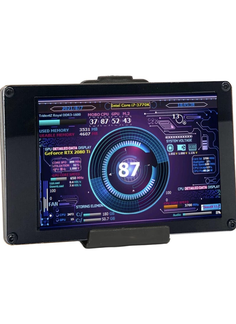 3.5 Inch IPS USB Mini Screen, Computer Temperature Display Type C Sub Screen, PC CPU RAM HDD Monitor For AIDA64, Computer Temp Monitor For PC Computer Case