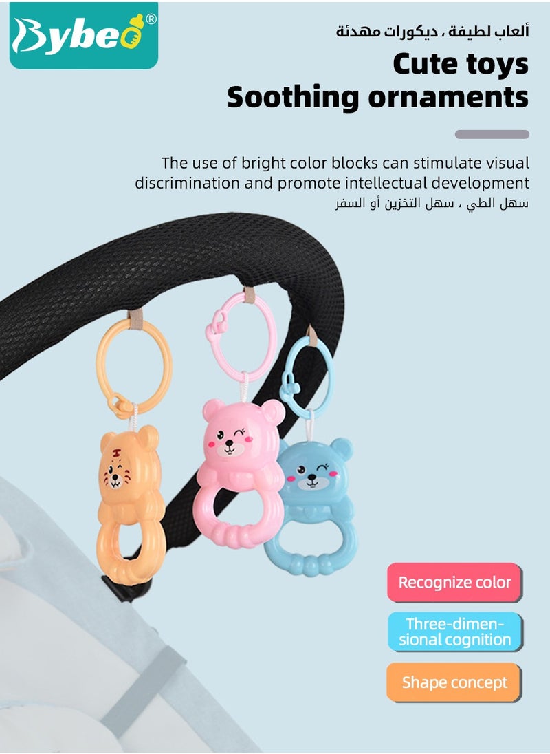 Bybeo - Baby Bouncer, Infant Rocker, Portable Baby Swing Chair, Durable Bouncer Seat, Infant Rocking Bouncer for Babies, with 3-Point Harness, 4 Adjustable Height, Mosques Net, Toy Rack - Image 1