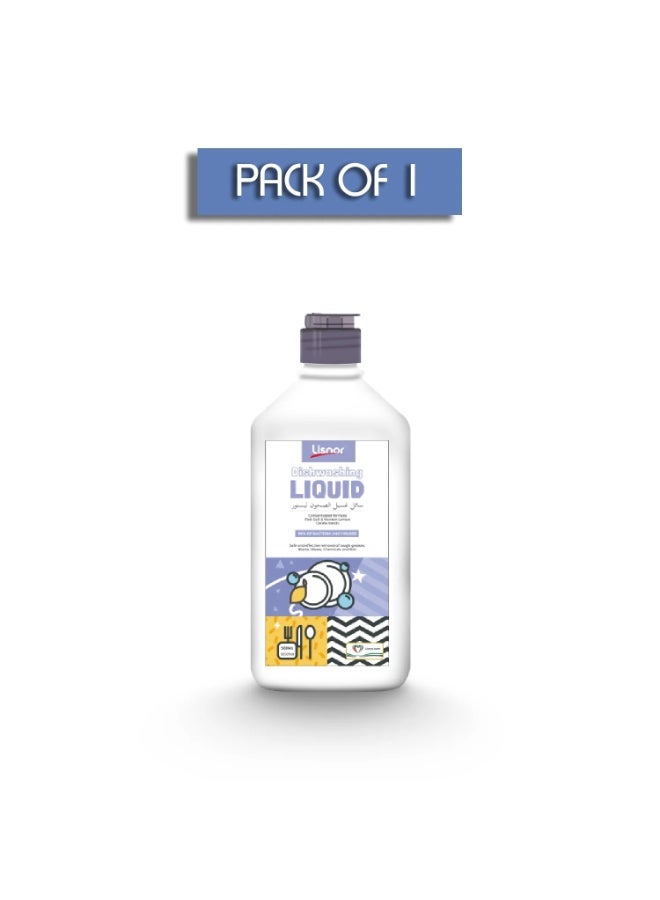 Lisnor Dishwashing Liquid, Concentrated Formula, Pink Salt & Menton Lemon 500ML, Pack of 1 - Image 3