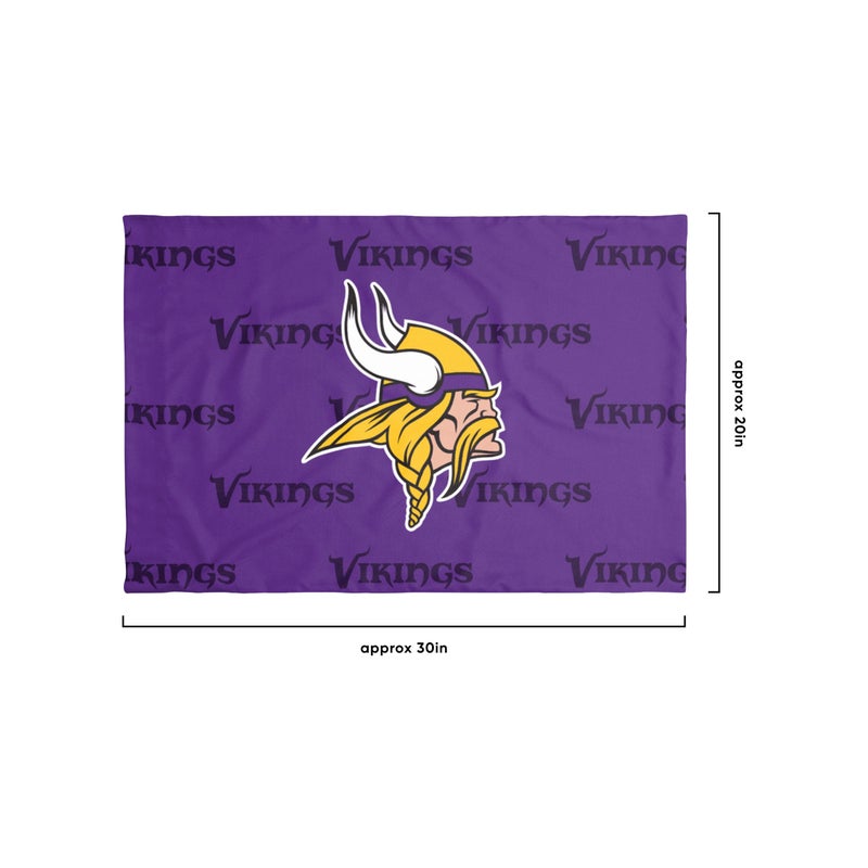 FOCO Minnesota Vikings NFL Team Color Big Logo Standard 2 Pack Pillowcases - Image 4